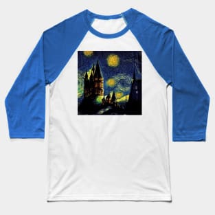 Starry Night Wizarding School Van Gogh Baseball T-Shirt